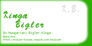 kinga bigler business card